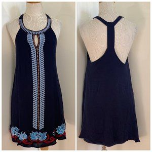 Aqua Embroidered Summer Dress sz M
